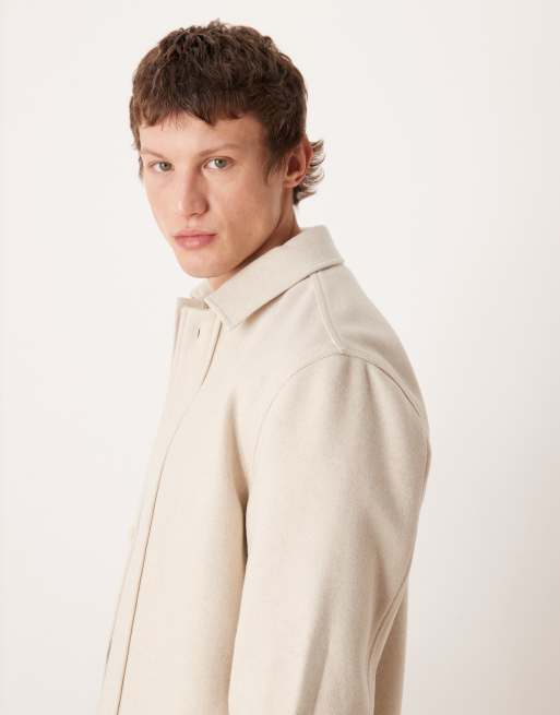 Mango – Hemdjacke aus Wollmix in Creme , 4 von 5