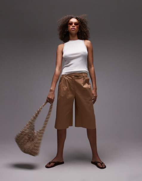 Mango high crew neck vest in white - view 1