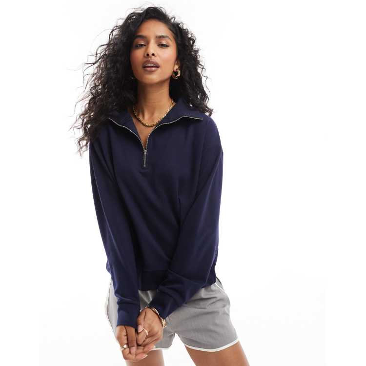 Navy blue half zip sweatshirt best sale