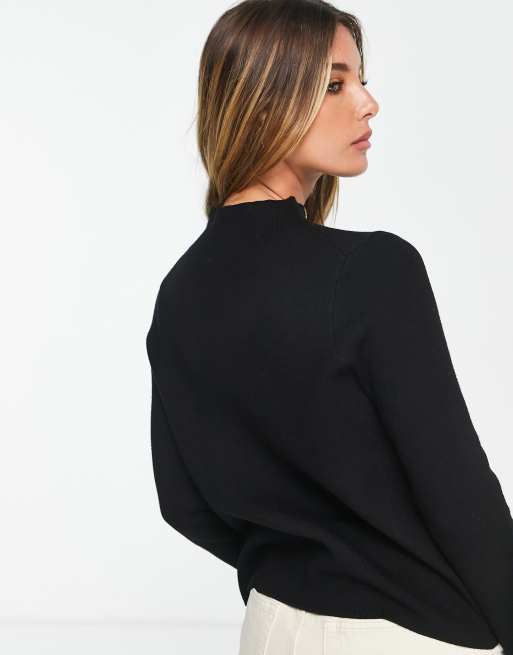 Mango high neck jumper in black