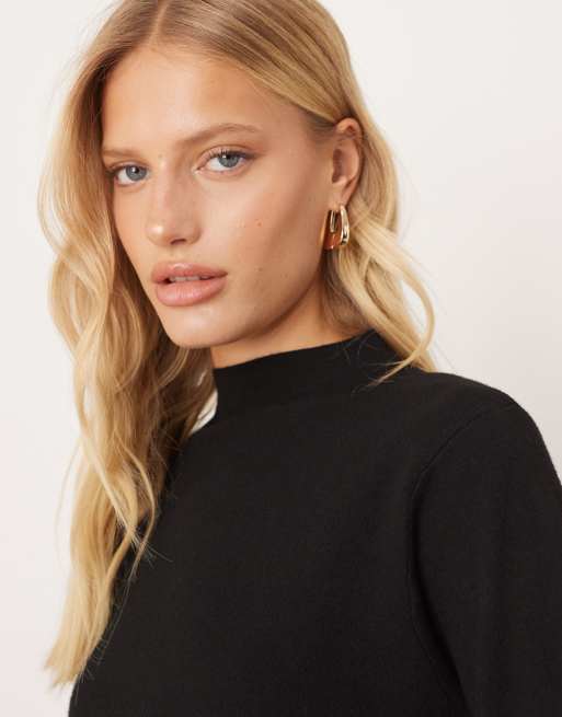 Mango high neck jumper in black, 3 of 4