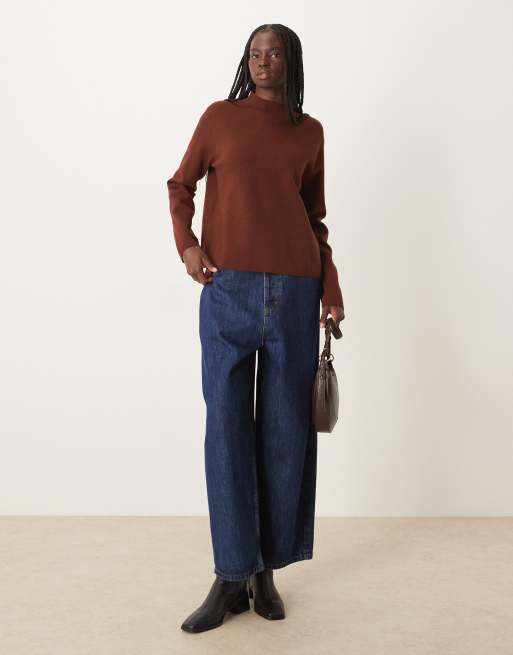 Mango high neck jumper in chocolate, 2 of 4