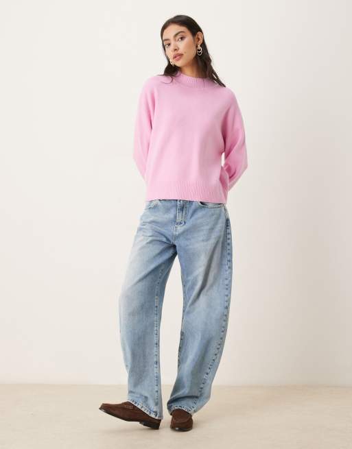 Mango high neck jumper in pastel pink, 4 of 4