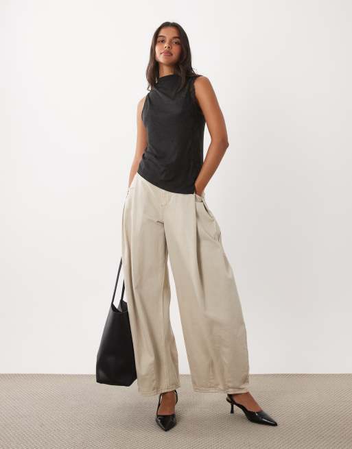 Mango high neck lace detail sleeveless top in charcoal, 2 of 4
