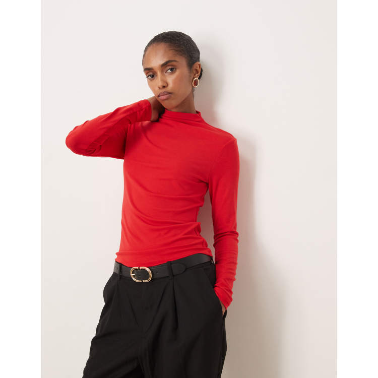MANGOPOP Women's Long Sleeve Tee – Soft Stretchy Basic Top With Flattering Fit - View #12