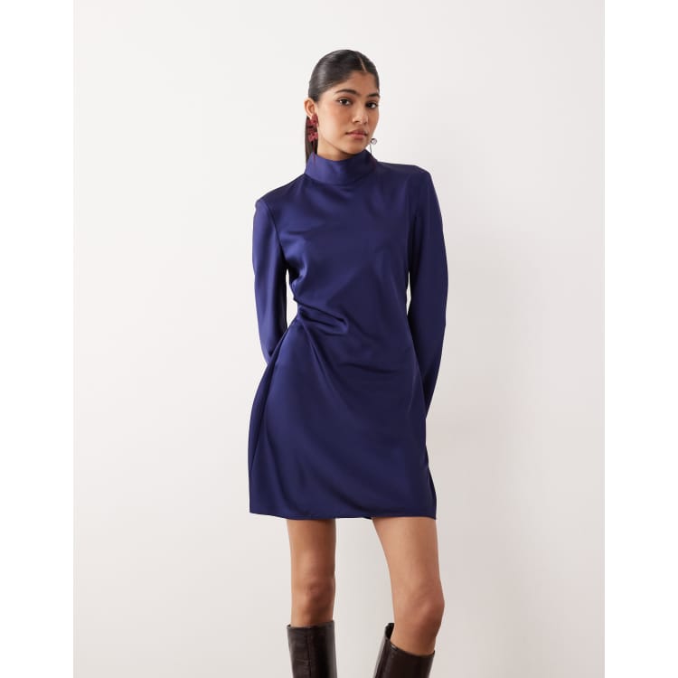 electric blue dress with sleeves Electric Blue cheetah print long sleeve modest maxi Dress