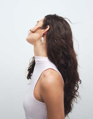 Mango High Neck Sleeveless Top In White