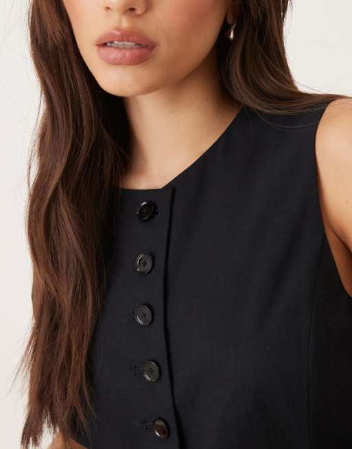 Mango high neck tailored vest in black - part of a set, 2 of 4