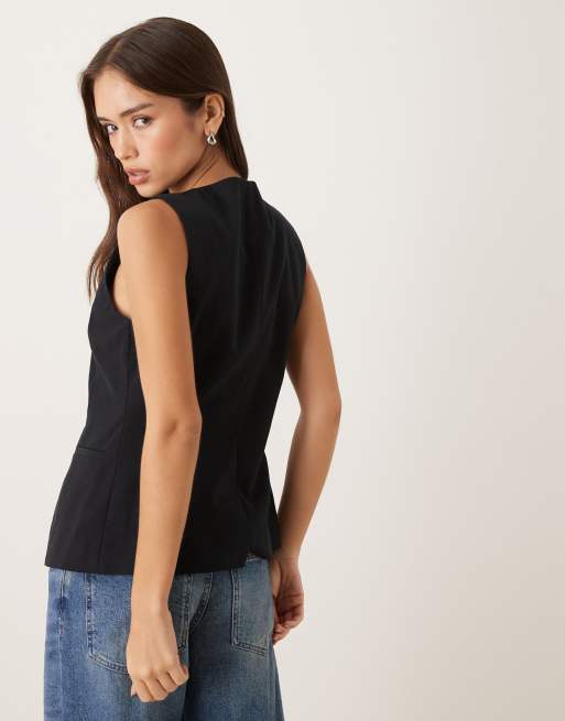 Mango high neck tailored vest in black - part of a set, 4 of 4