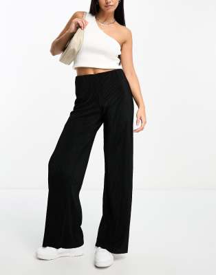 Mango High Rise Elastic Waist Slouchy Pants In Black