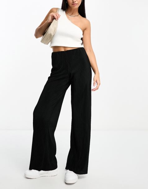 Mango high rise elastic waist slouchy pants in black - view 1
