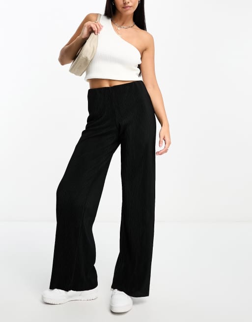 Mango high rise elastic waist slouchy pants in black