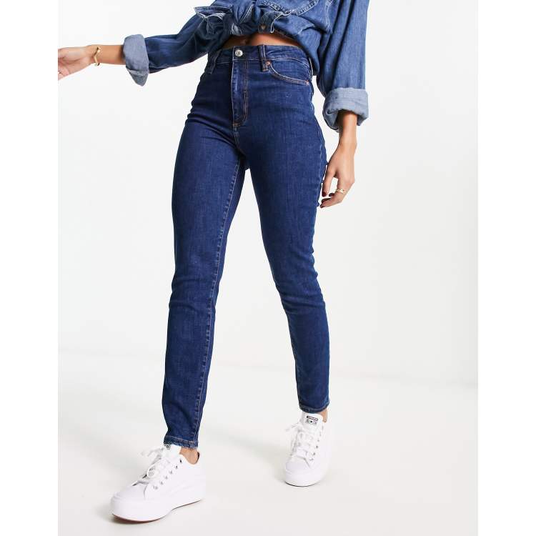 Dark blue high outlet waisted jeans