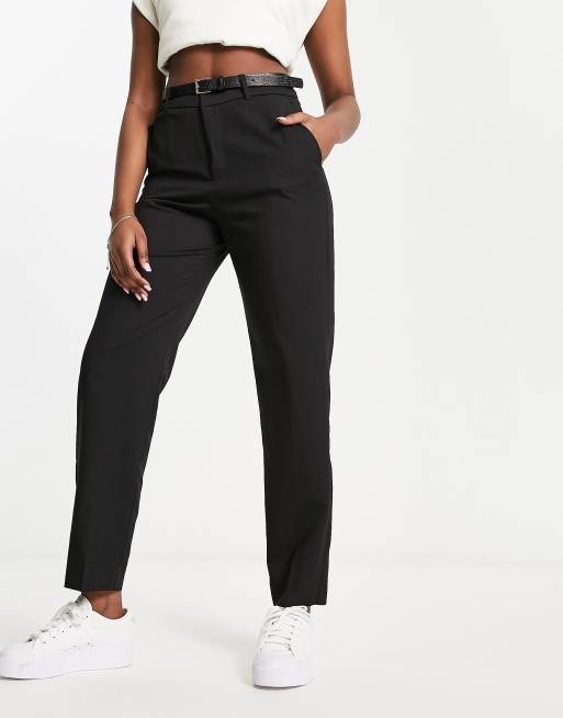 High-waisted tailored trousers - Black - Ladies