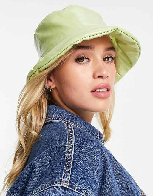 Mango hill padded bucket hat in pastel green | ASOS