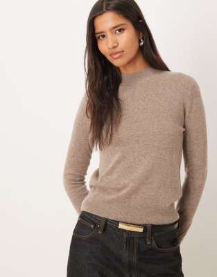 Mango - Hochgeschlossener Pullover in Beige-Neutral