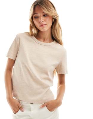 Mango - Hochwertiges T-Shirt in verwaschenem Beige-Neutral