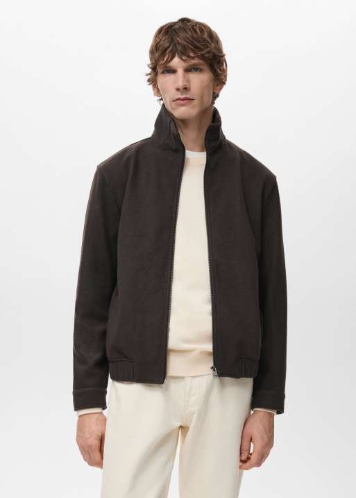 Mango - Hoogsluitend sweatshirt met rits in chocoladebruin, 2 van 4