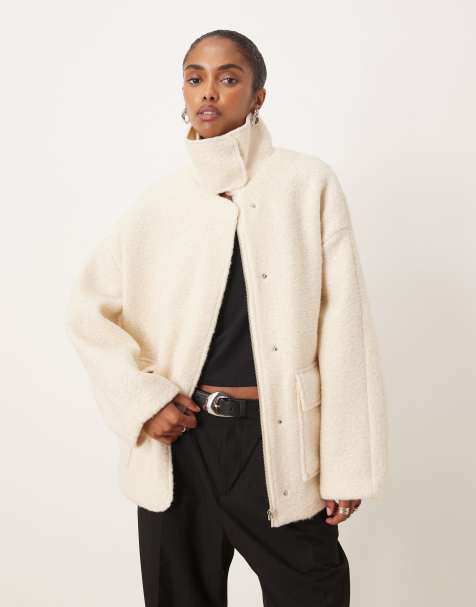 Mango - Hoogsluitend utility-jack in winters wit - view 1
