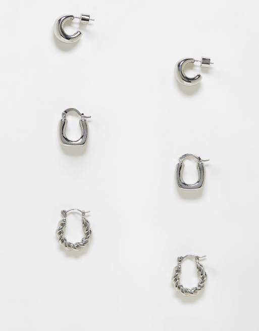 Multipack shop silver earrings