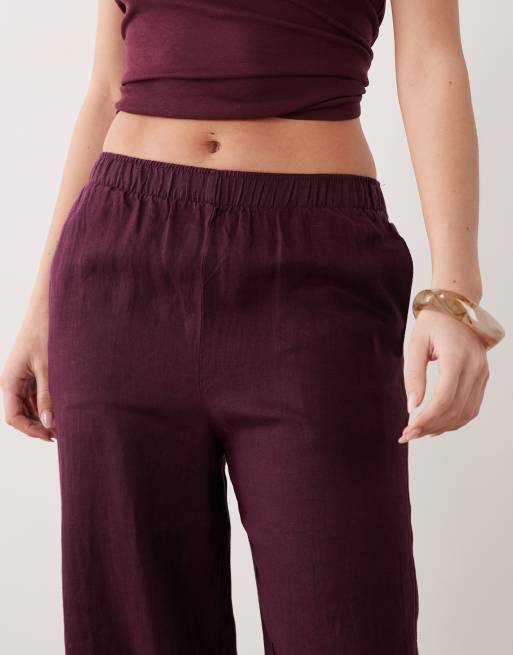 Mango – Hose aus 100% Leinen in Pflaume, 3 von 5