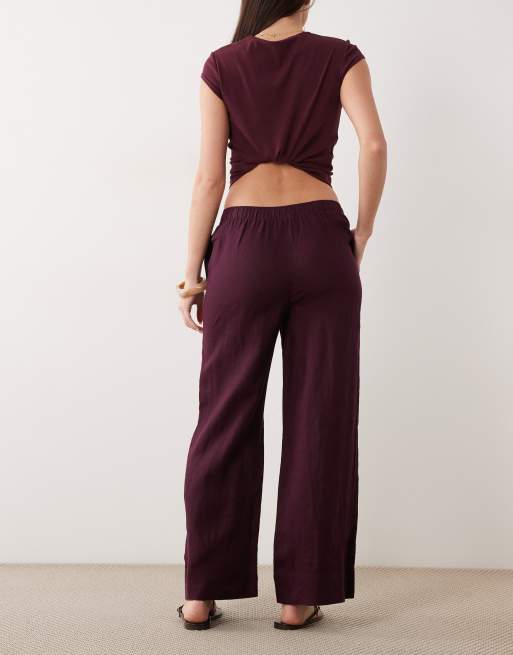 Mango – Hose aus 100% Leinen in Pflaume, 5 von 5