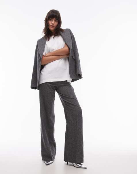 Mango – Hose in Grau mit Salz-und-Pfeffer-Effekt, Kombiteil - view 1