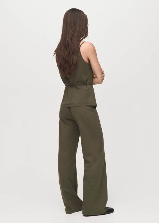 Mango – Hose in Khaki mit geradem Schnitt, Kombiteil, 4 von 5