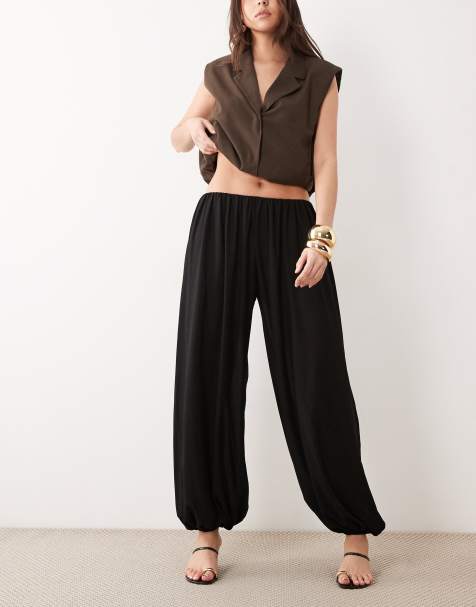 Mango – Hose in Schwarz mit Bündchen - view 1