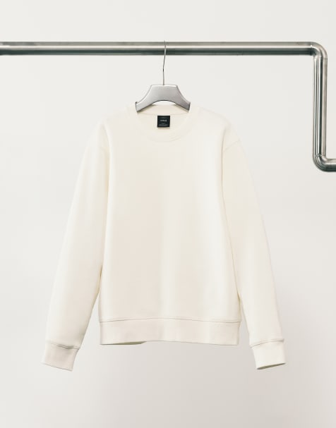 Mango - Hvid sweatshirt med rund hals i bomuldsblanding - view 1