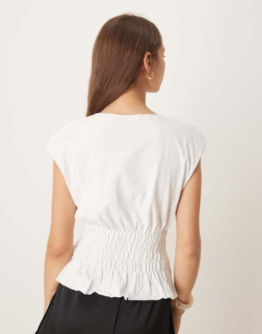 Mango - Hvid T-shirt med vingeærmer, 4 af 4
