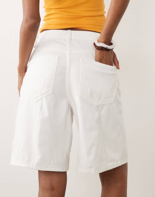 Mango - Hvide bermudashorts i denim af 100% bomuld, 5 af 5