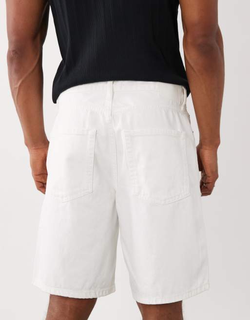 Mango - Hvide denimshorts med afslappet pasform, 4 af 5