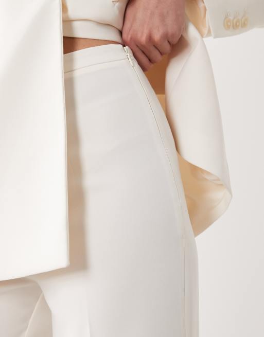 Mango - Iguana - Elegante flare-broek in pastelgeel, deel van co-ord set, 2 van 5