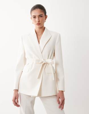 Mango - Iguana - Eleganter Blazer in Pastellgelb, Kombiteil