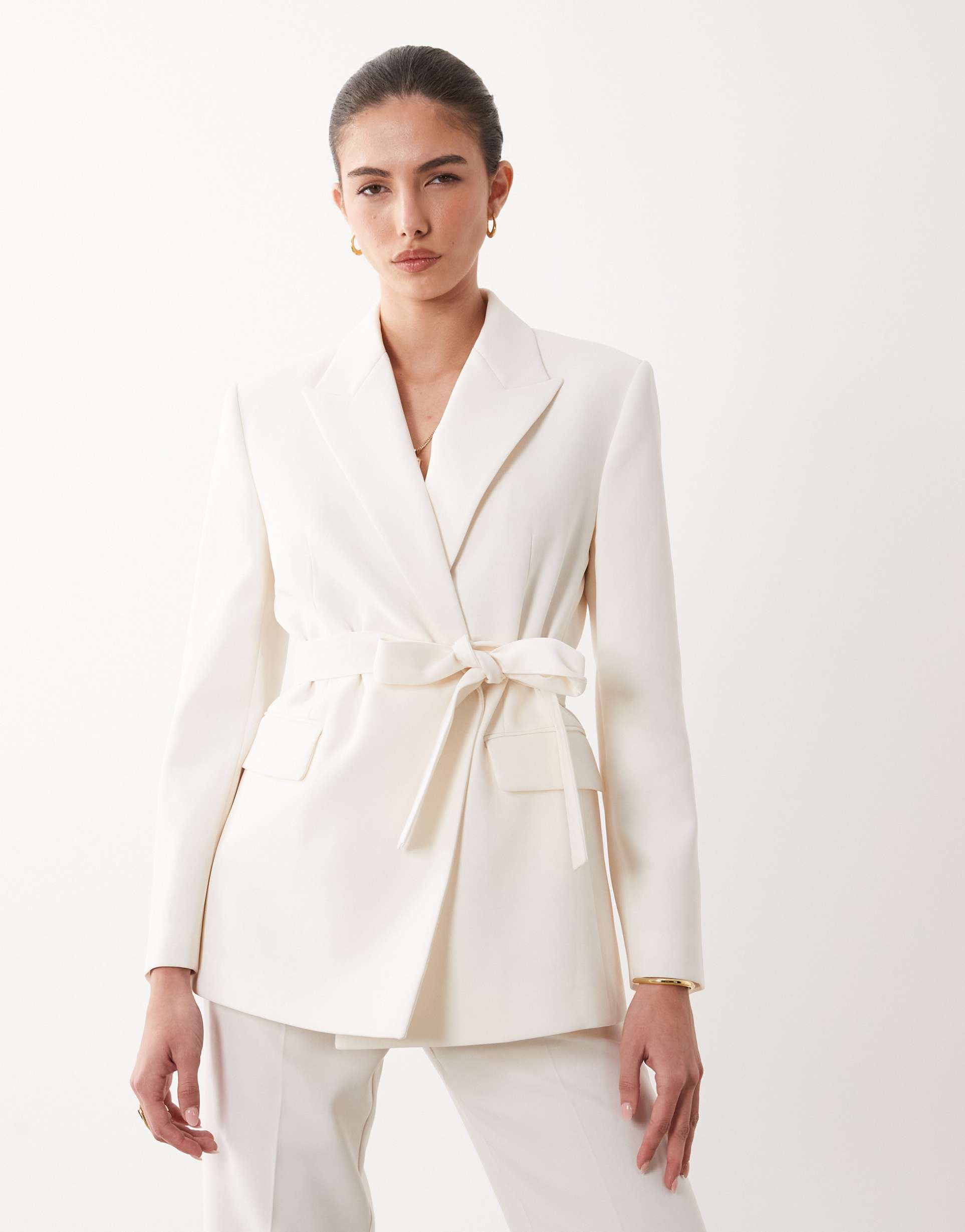 mango iguana tailored blazer in pastel yellow - part of a set