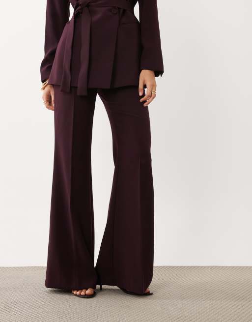 Mango Iguana tailored flared pants in maroon - part of a set , 2 of 5
