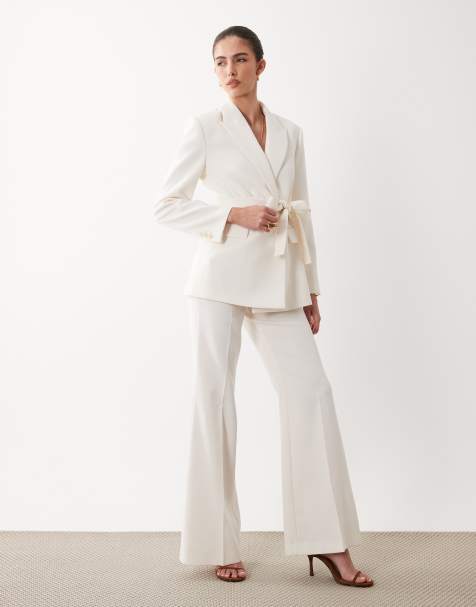 Mango Iguana tailored flared pants in pastel yellow - part of a set - view 1