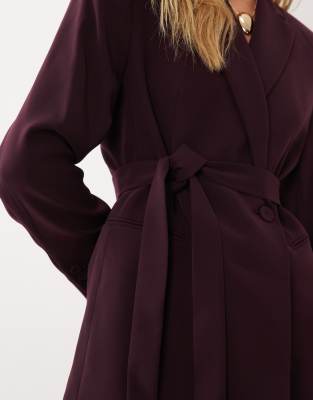 Mango Iguana Tie Waist Tailored Blazer Co-ord In Red