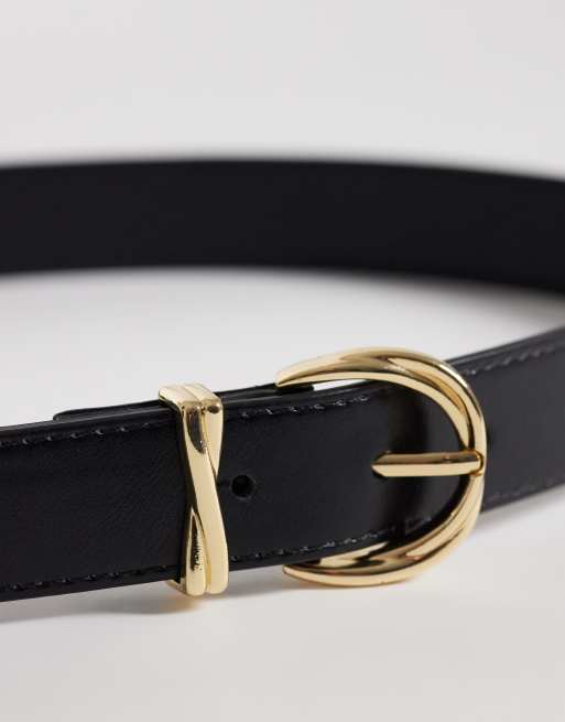 Mango - Imitatieleren riem in zwart, 3 van 3