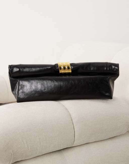 Mango - In collaborazione con Hailey Bieber - Pochette roll-over nera, 3 di 4