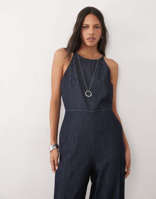 Mango – Indigoblå jumpsuit i denim, 100% bomull, 2 av 4