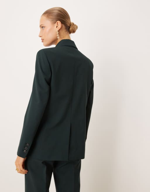 Mango - Irese - Blazer d'ensemble élégant en laine mélangée - Vert forêt, 4 de 4