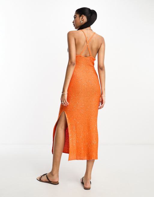 Mango on sale orange dress