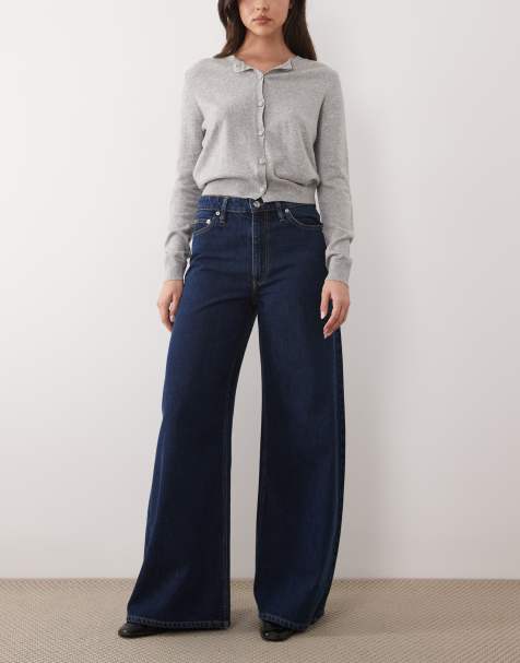 Mango - Iris - Mørkeblå baggy jeans i 100% bomuld - view 1