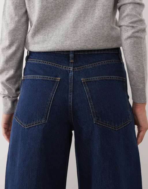 Mango - Iris - Mørkeblå baggy jeans i 100% bomuld, 4 af 5