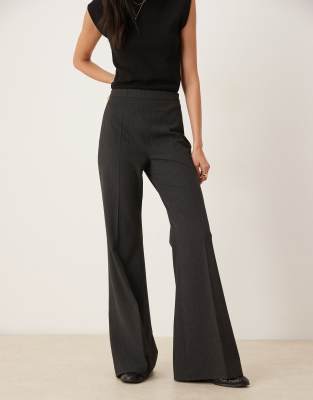 Mango Irise Pleat Front Straight Pants In Gray