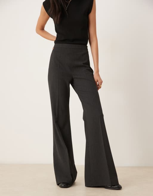 Mango Irise pleat front straight trouser co-ord in grey pinstripe, 2 of 5