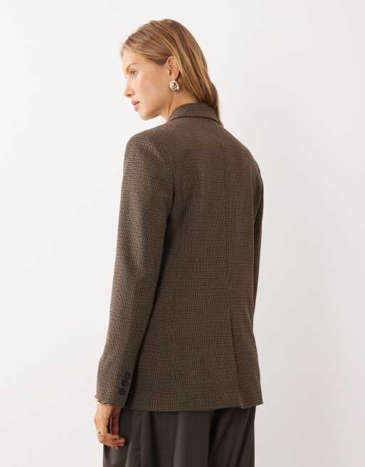 Mango Irise tailored blazer in brown plaid - part of a set, 4 of 4
