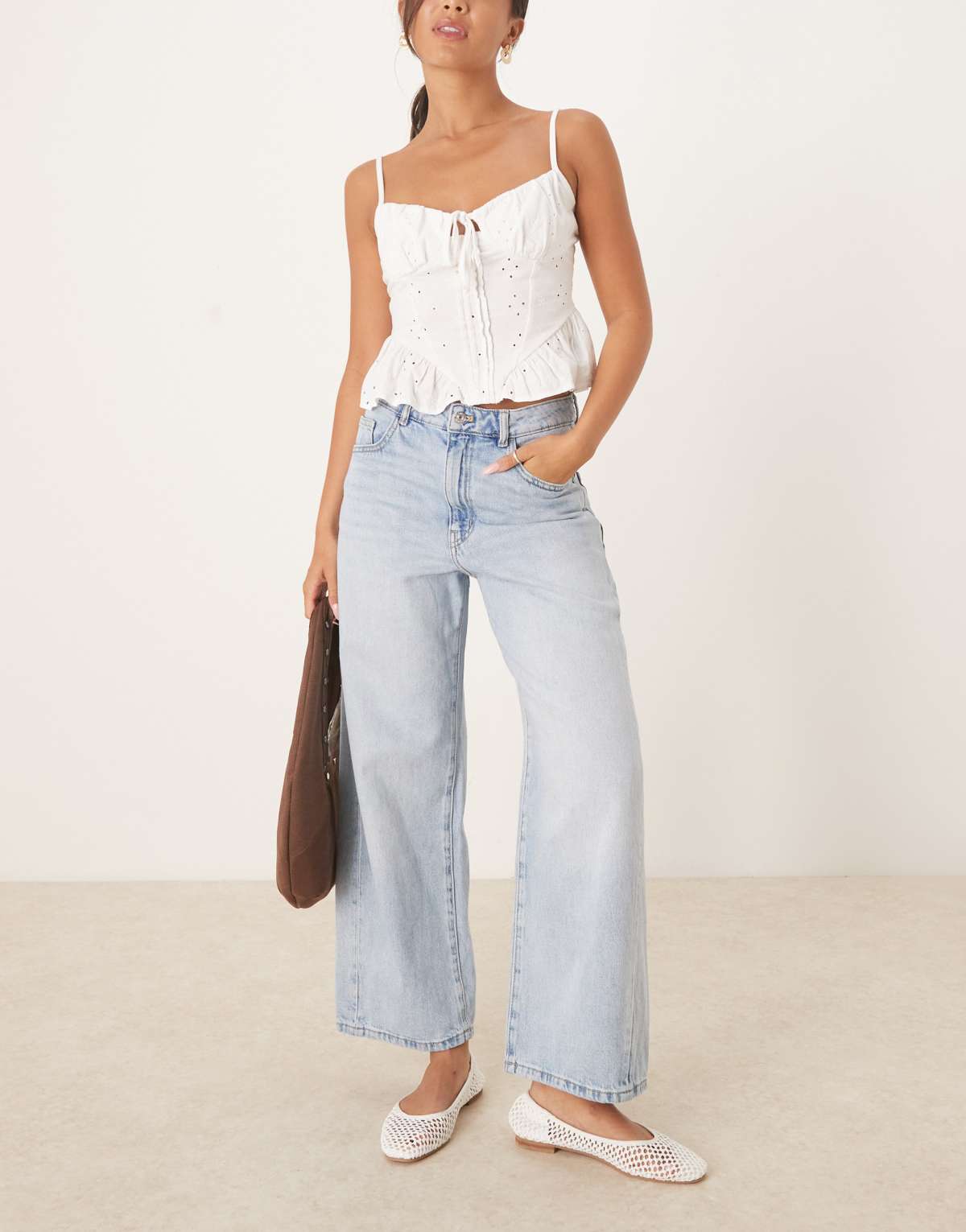 Mango Ivana cotton tapered jean in light blue
